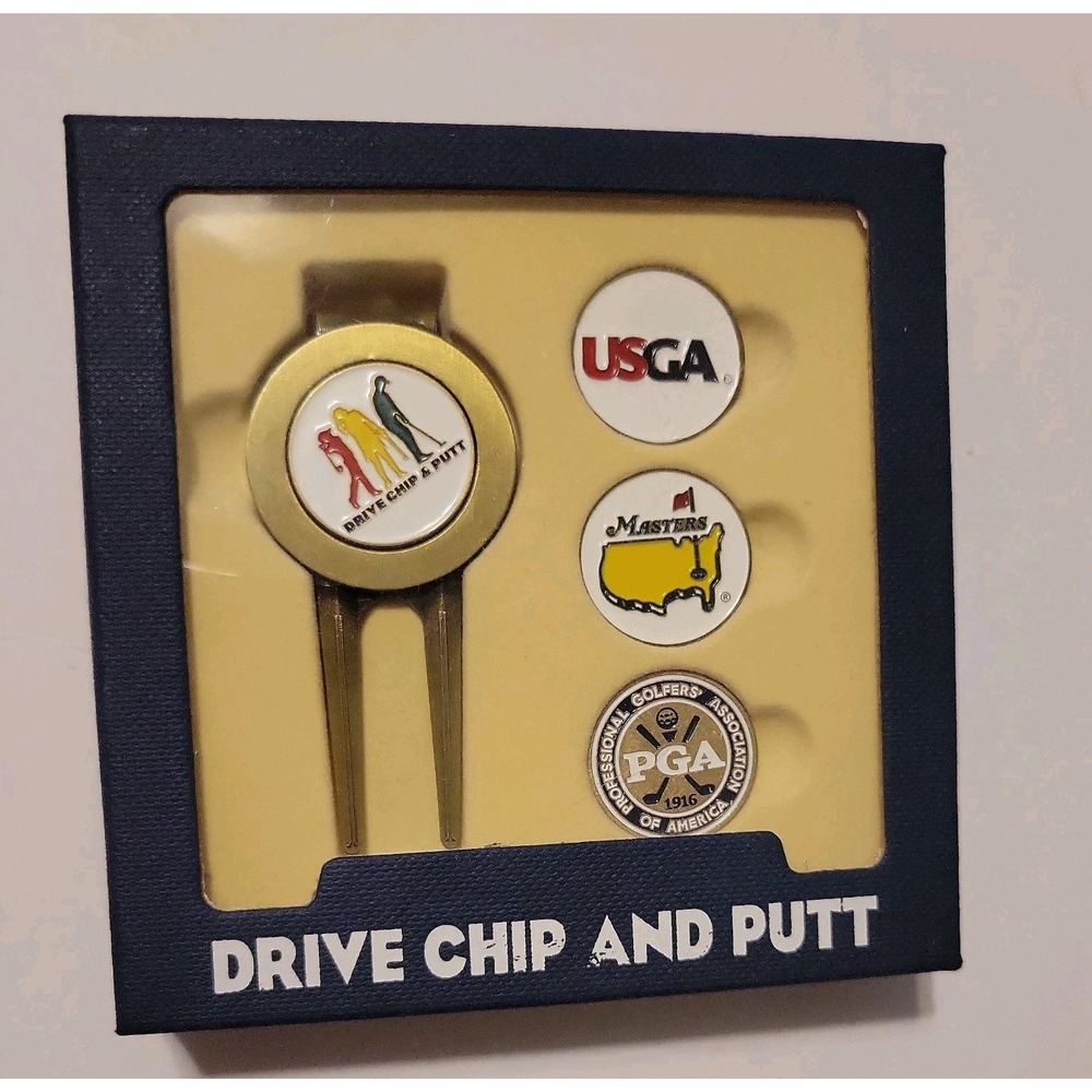 Masters Golf Tournament Drive Chip And Putt Divot Tool And Ball Markers Orig. Bx
